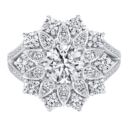 HW-FRDPDE010LTC snowflake water drop ring, full diamond, half-mounted Y arm, snowflake, water drop,