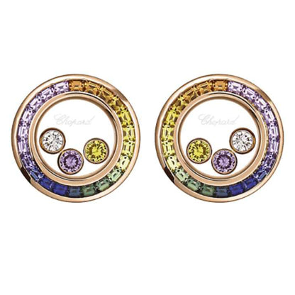 XB-ES663331 round colorful treasure glass earrings