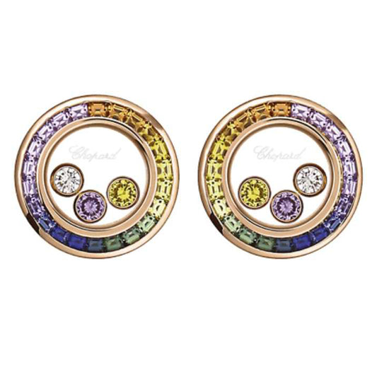 XB-ES663331 round colorful treasure glass earrings