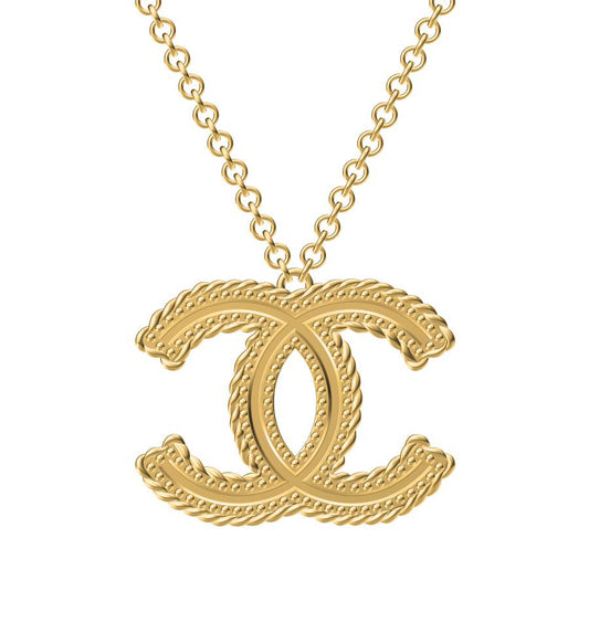 XNE-CNCP048 30mm double C twisted rope bead pendant