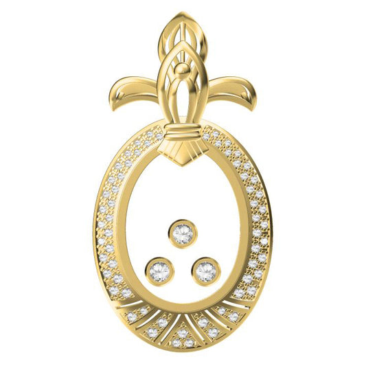 XB-XL870482 Oval glass pendant
