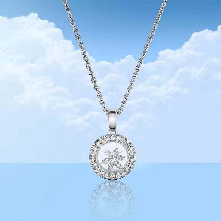 XB-79A018-1301 13mm round glass snowflake pendant