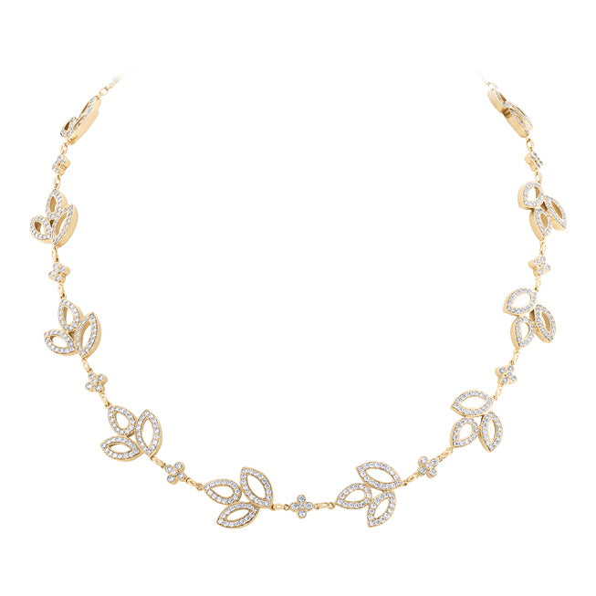 HW-NKDPRD13MLC horse eye necklace, three-leaf horse eye