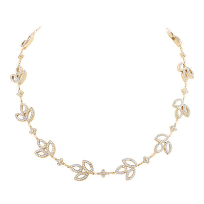 HW-NKDPRD13MLC horse eye necklace, three-leaf horse eye