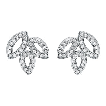 HW-EADPPO1MLC horse eye stud earrings, full of diamonds