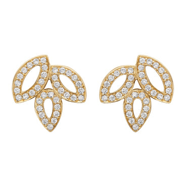 HW-EADPPO1MLC horse eye stud earrings, full of diamonds
