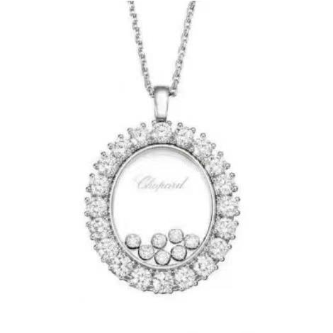 XB-XL263177 egg glass surrounded by diamond inlay pendant