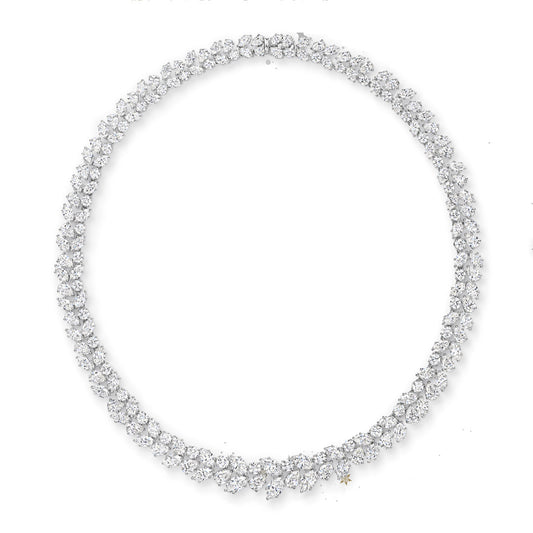 HW-NKDPCLWRWC water drop horse eye claw inlaid diamond necklace