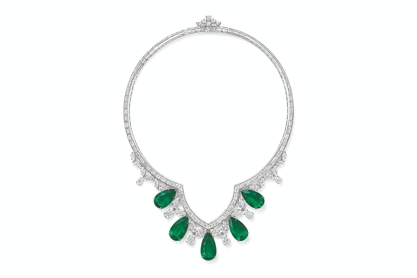 HW-523703 water drop horse eye ladder square necklace