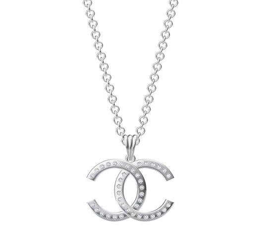 XNE-CNCP003 23.7mm single row diamond melon seed buckle version double C pendant