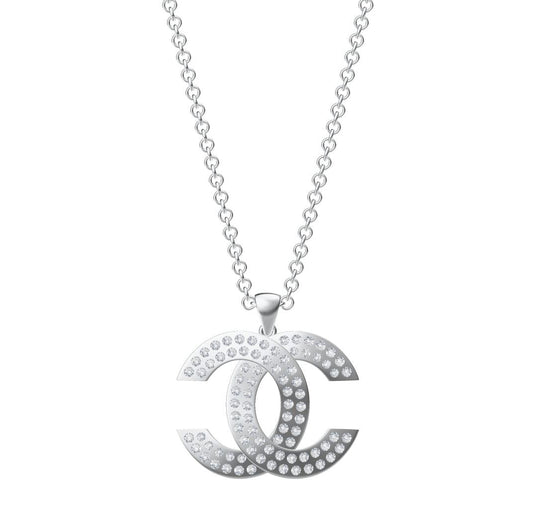 XNE-CNCP015 Double C full diamond pendant