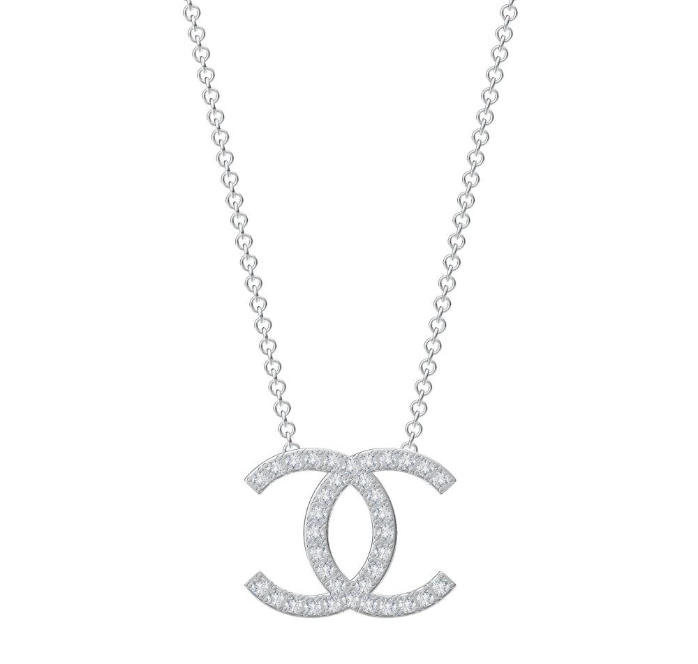 XNE-CNCP013 21mm double C full diamond tiger claw bolt chain pendant