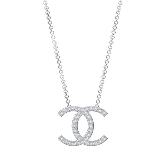 XNE-CNCP013 21mm double C full diamond tiger claw bolt chain pendant