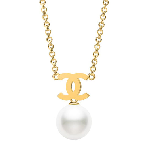 XNE-CNCP009 Double C Pearl Chain Pendant