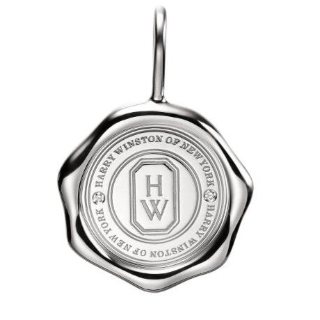 HW-CMDPRDCLSLD Double Diamond Water Wave Edge HW Letter Pendant