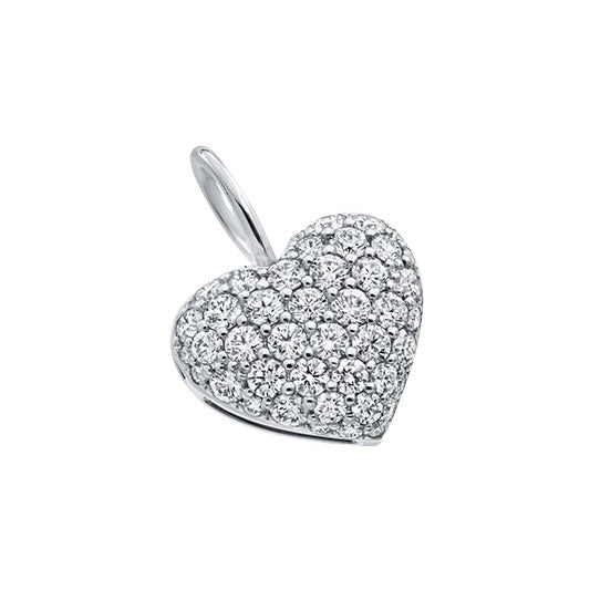 HW-CMDPRDPAPFH heart-shaped stone pendant, full diamond pavé heart-shaped pendant