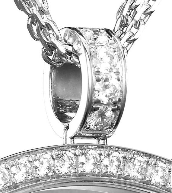 XB-795430-1001 four-ring middle ring full diamond single barrel pendant