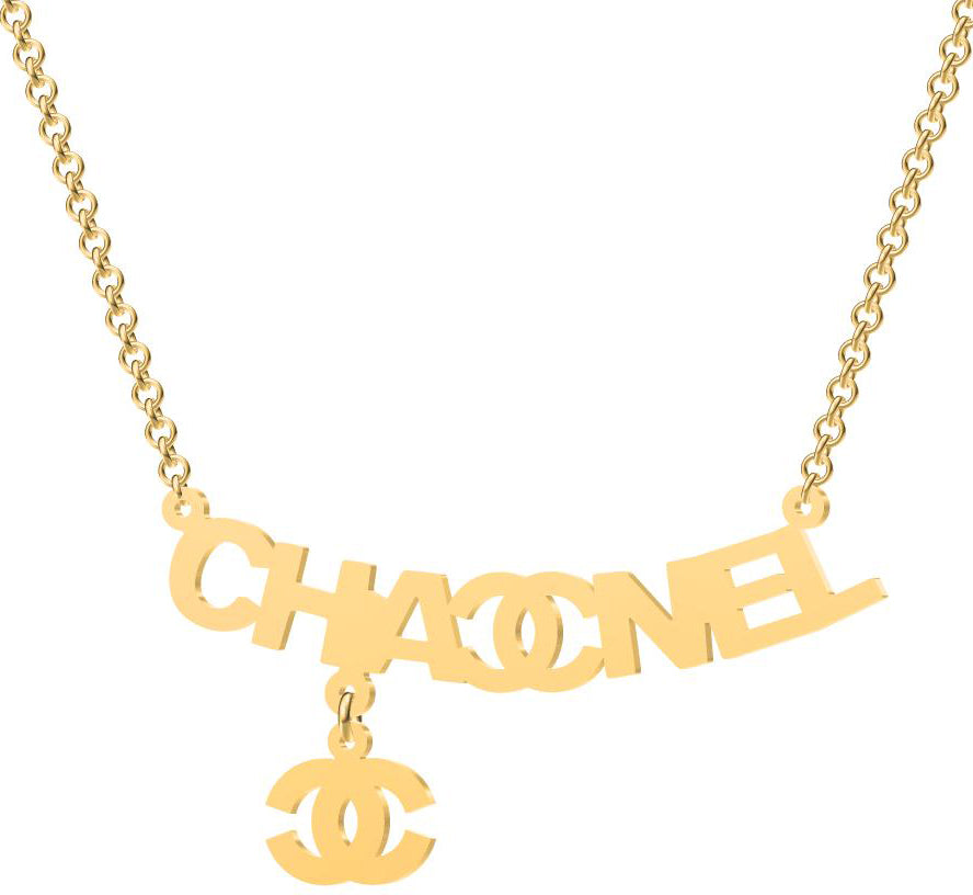 XNE-CNCP001 Light Gold Double C Chain Necklace Customer Version