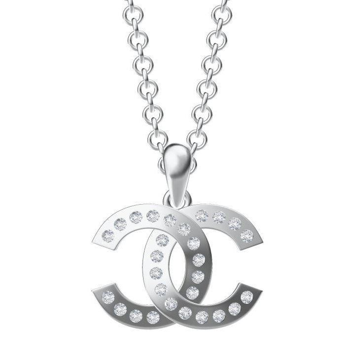 XNE-CNCP011 20mm cross high and low level single row square hole large double C pendant