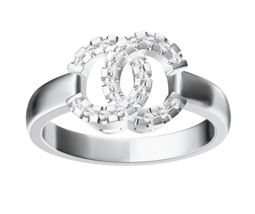 XNE-CN246264 double C band diamond ring