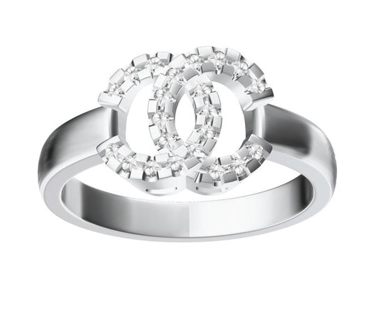 XNE-CN246264 double C band diamond ring