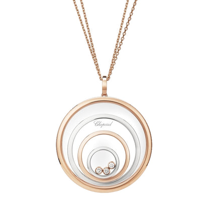 XB-798233-9001 four-circle glass red and white color 3 diamond pendant