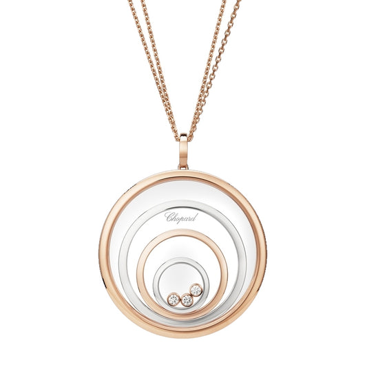XB-798233-9001 four-circle glass red and white color 3 diamond pendant