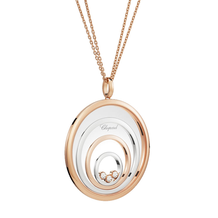XB-798233-9001 four-circle glass red and white color 3 diamond pendant