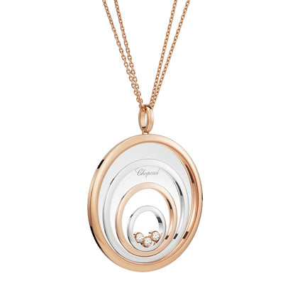 XB-798233-9001 four-circle glass red and white color 3 diamond pendant