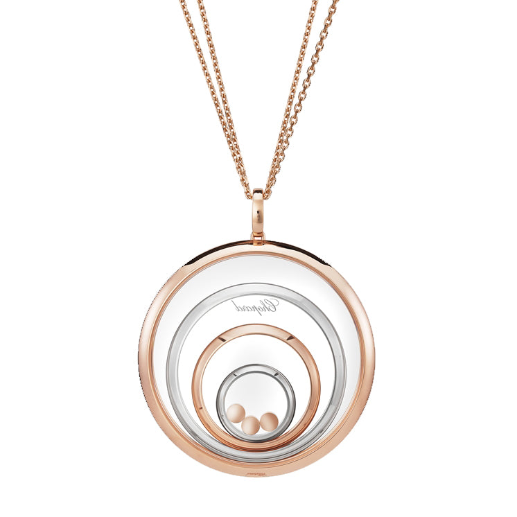 XB-798233-9001 four-circle glass red and white color 3 diamond pendant