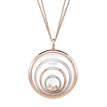 XB-798233-9001 four-circle glass red and white color 3 diamond pendant
