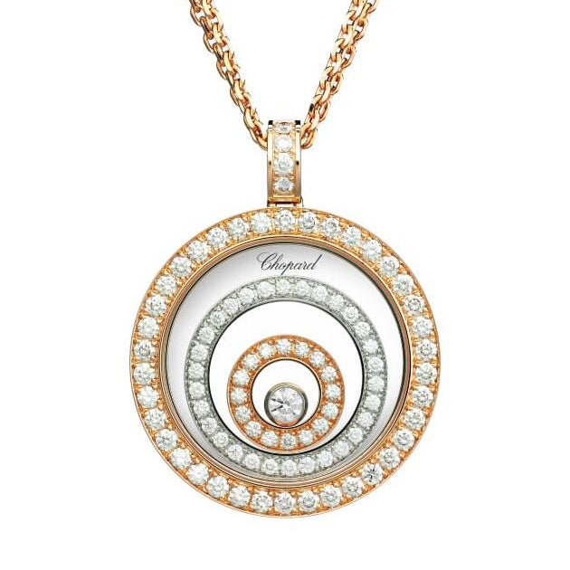 XB-795425-9001 ring in the ring full of diamonds three rings single barrel pendant
