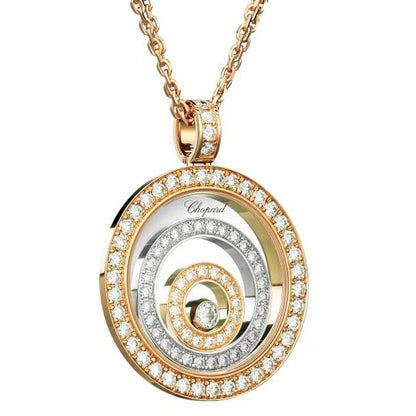 XB-795425-9001 ring in the ring full of diamonds three rings single barrel pendant