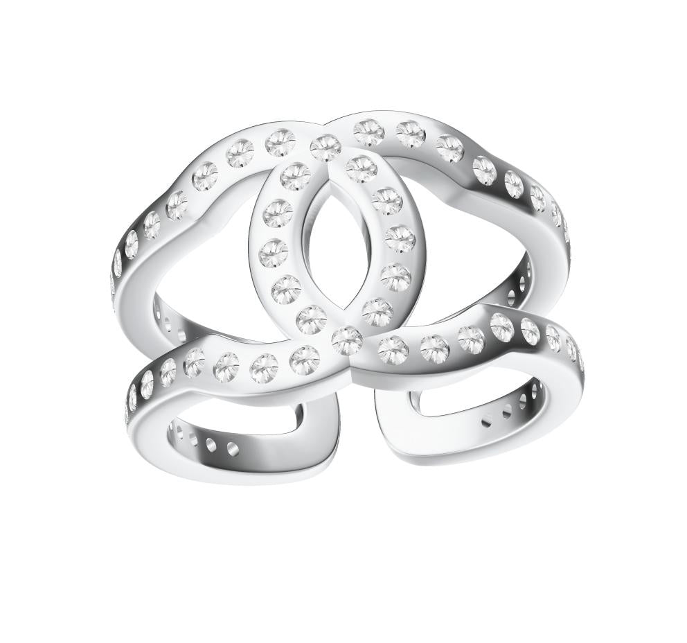 XNE-CN852075 double C band diamond ring