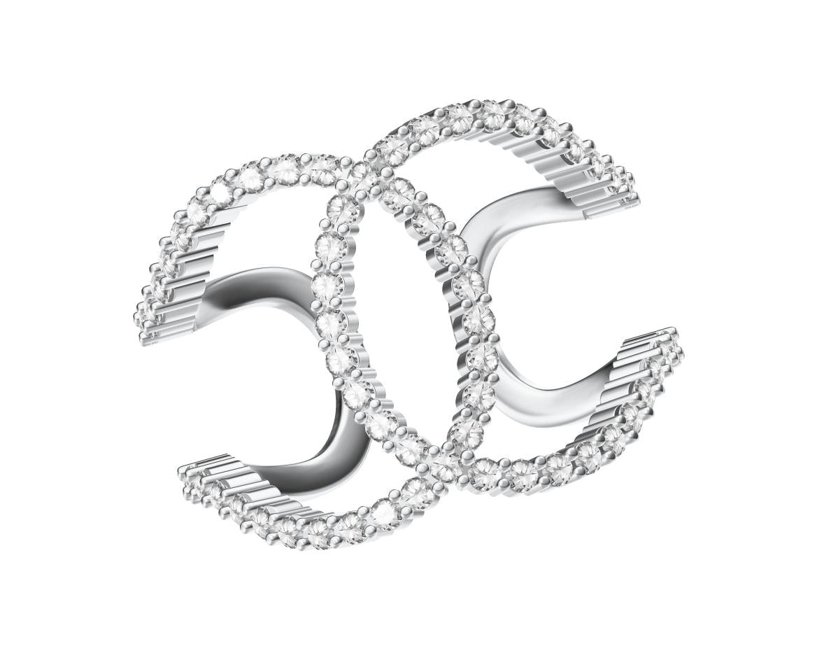 XNE-CN727424 double C band diamond ring