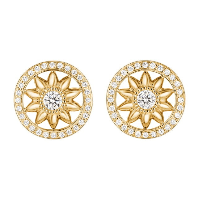 HW-EADYRD1MWG sunflower earrings and studs