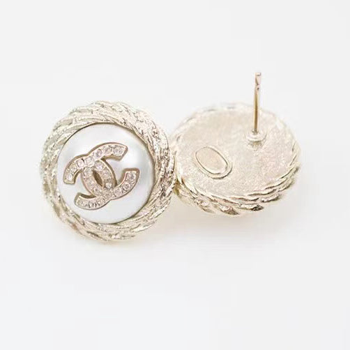 XNE-CN528896 Double C twisted rope spiral earrings