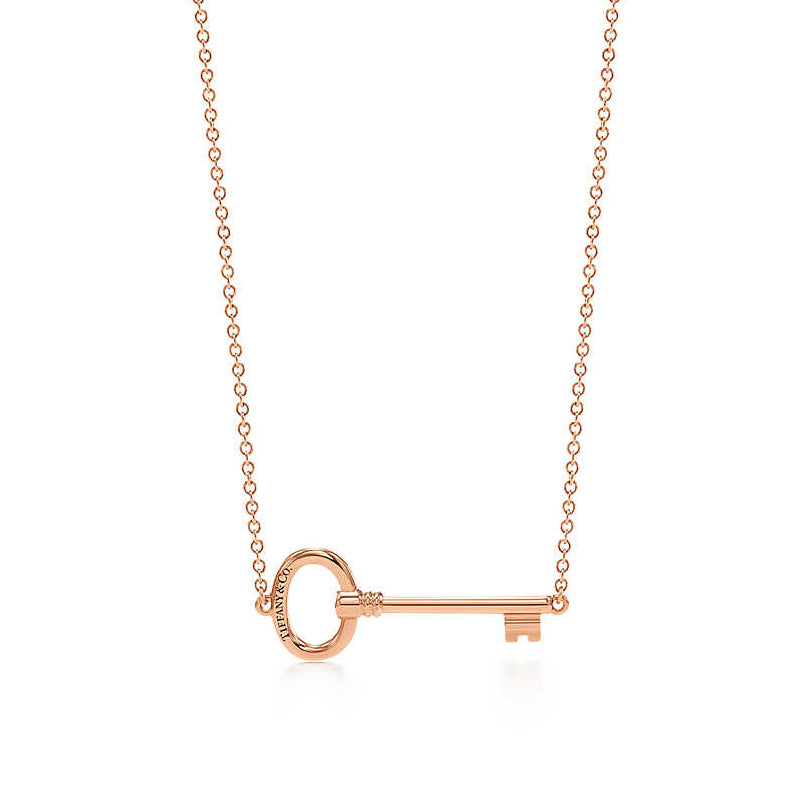 TIF37526640 light gold oval key horizontal pendant