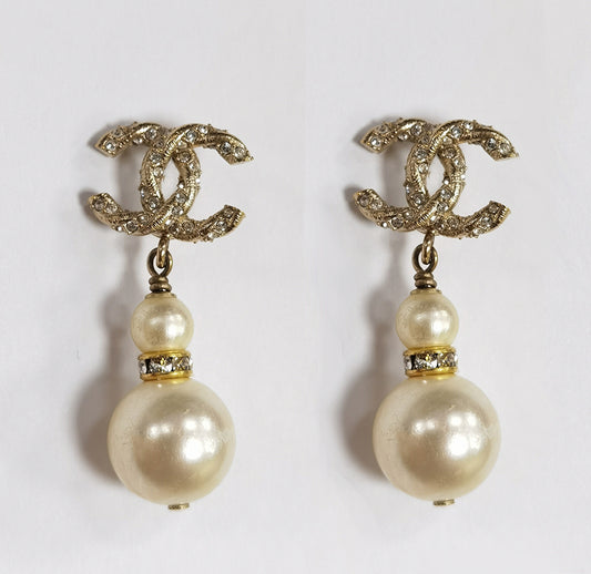 XNE-CN826780 16mm twisted hemp rope studded double C earrings