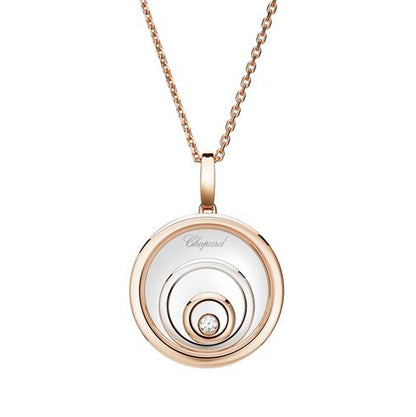 XB-798231-9001 three-circle glass red and white color single diamond pendant
