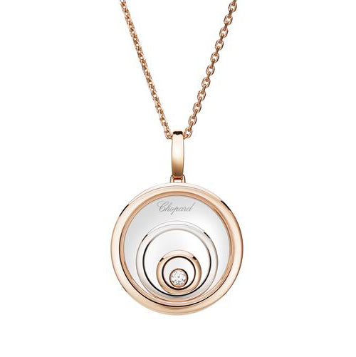 XB-798231-9001 three-circle glass red and white color single diamond pendant