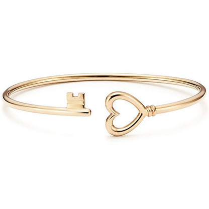 TIF60416354 light gold heart-shaped key bracelet