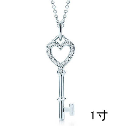 TIF60010882 hollow heart-shaped diamond key pendant 1 inch