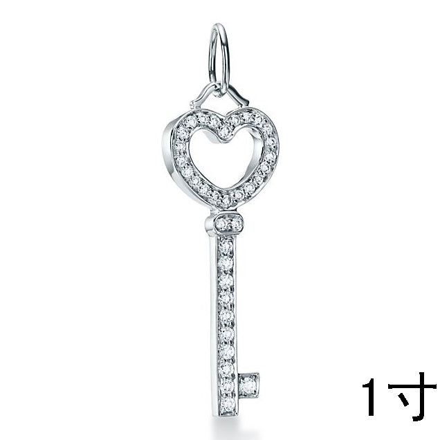 TIF24679585 diamond heart-shaped key pendant 1 inch