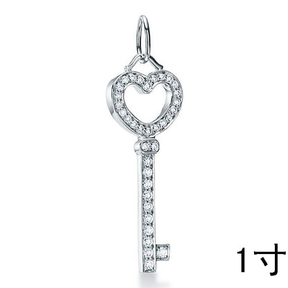 TIF24679585 diamond heart-shaped key pendant 1 inch