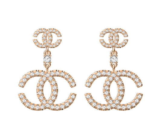 XNE-CNCEDPM022 20mm double C stud earrings