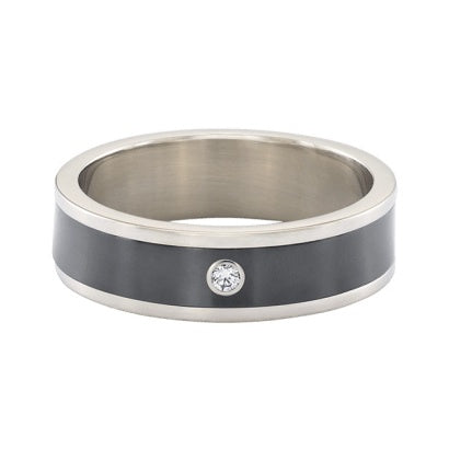 HW-WBD520646 enamel bezel set solitaire diamond men's ring