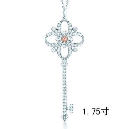 TIF50790778 guest version full diamond four-leaf flower key pendant 1.75 inches