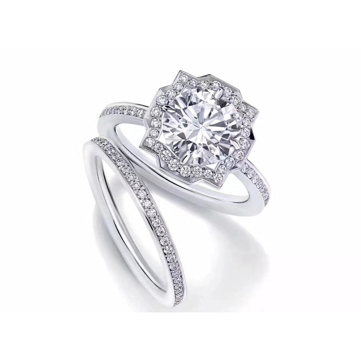 HW-RGD8693822 four-claw stone + strip ring