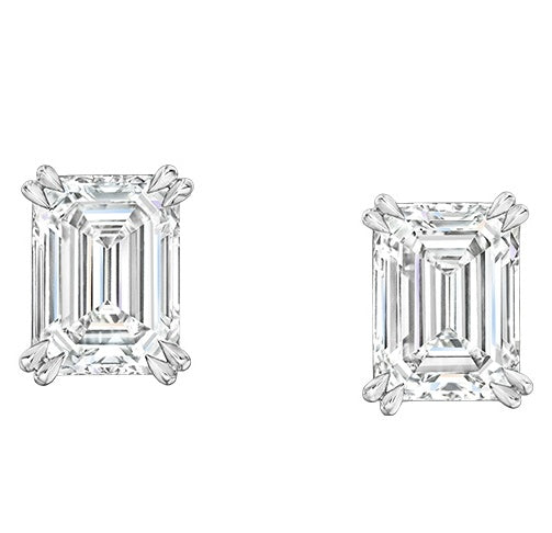 HW-HRWSD double four-prong octagonal diamond earrings
